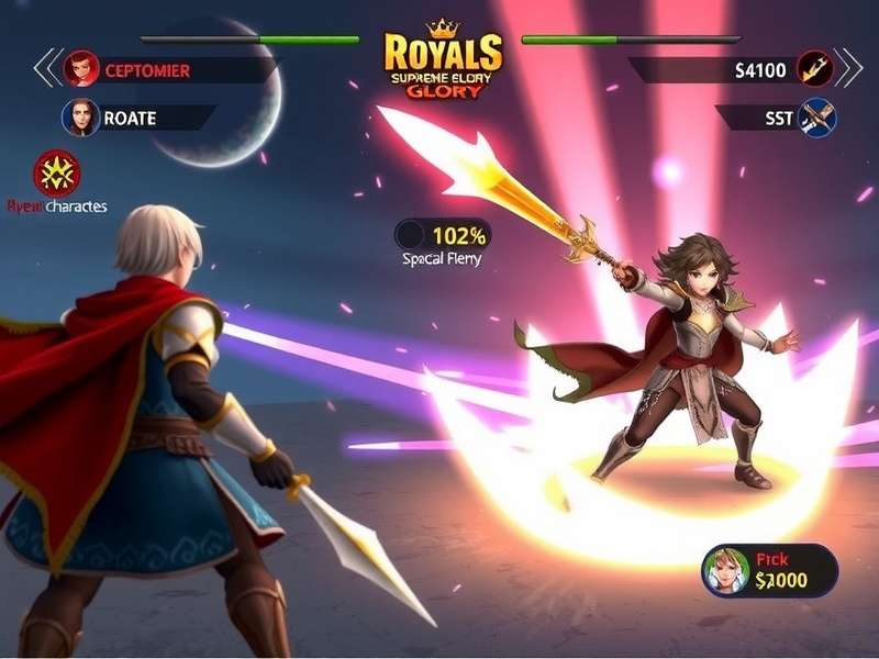 Royals Supreme Glory gameplay screenshot showing character selection and battle interface