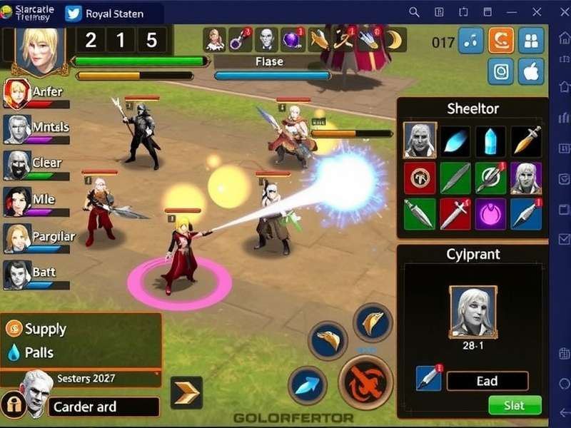 Royals Supreme Glory battle scene showing special effects and character abilities